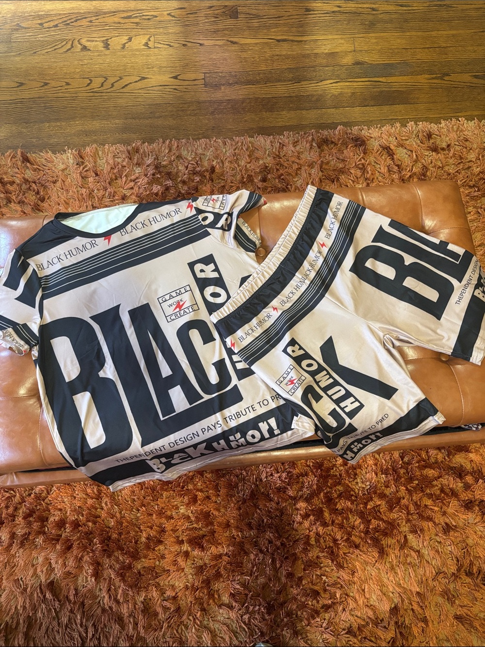 Women’s Two-Piece Graphic Tee & Shorts Set - White/Black